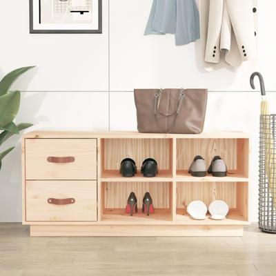 Schoenenbank 100x34x45 cm massief grenenhout