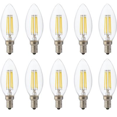LED Lamp 10 Pack - Kaarslamp - Filament - E14 Fitting - 6W Dimbaar - Warm Wit 2700K