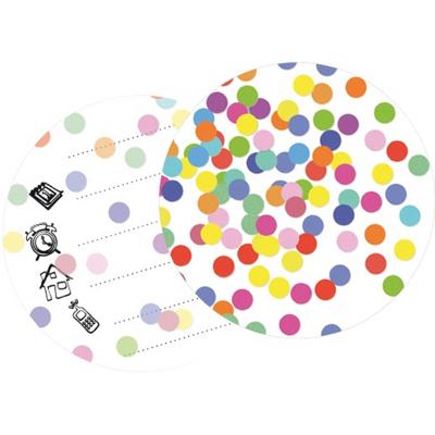 Haza Witbaard Uitnodigingen confetti, 6st.