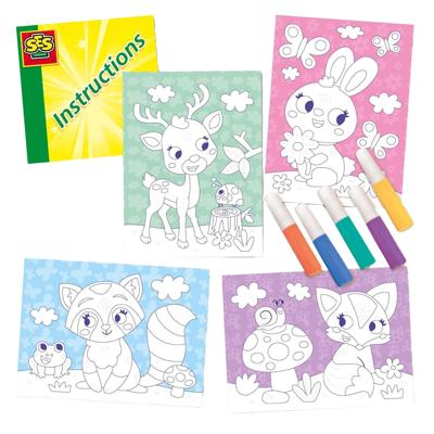 SES gekleurde zandkunst - bosdieren