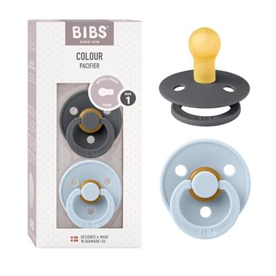 BIBS Fopspeen 0-6 Maanden Iron/Baby Blue - thumbnail