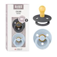 BIBS Fopspeen 0-6 Maanden Iron/Baby Blue - thumbnail