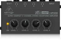 Behringer HA400 Ultra-compacte 4-kanaals stereo-hoofdtelefoonversterker - thumbnail