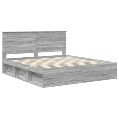 Bedframe Grijs Sonoma 200 x 200 cm Massief grenenhout