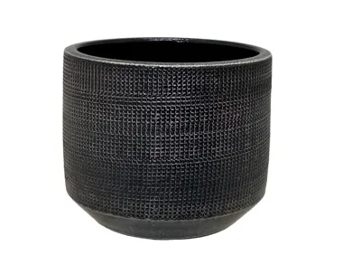 HS potterie Pot lagos 39x36cm raster zwart HS potterie Pot lagos 39x36cm raster zwart