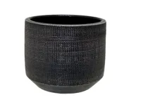 HS potterie Pot lagos 39x36cm raster zwart - thumbnail