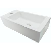 Rhea mini fontein links 36,5 x 18 x 9 cm keramiek mat wit - thumbnail