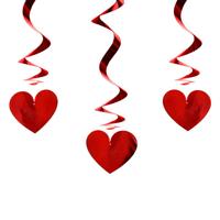 Hangdecoratie metallic hartjes 3 stuks - thumbnail