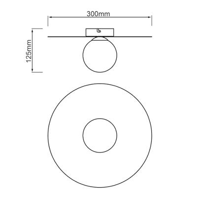 Brilliant Ø 30cm plafondlampZon zwart - 76210/06