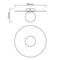 Brilliant Ø 30cm plafondlampZon zwart - 76210/06 - thumbnail