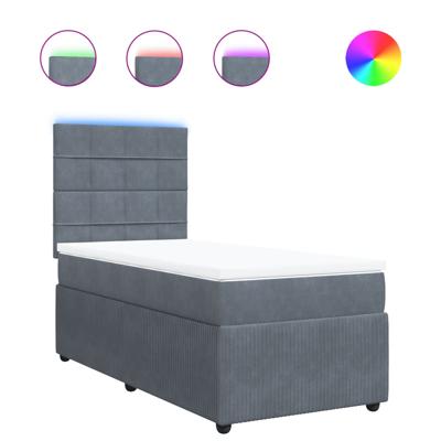 Boxspring met matras fluweel donkergrijs 200x200 cm