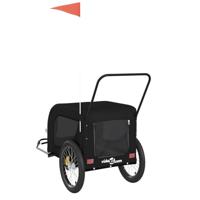 VidaXL Hondenfietstrailer oxford stof en ijzer zwart - thumbnail