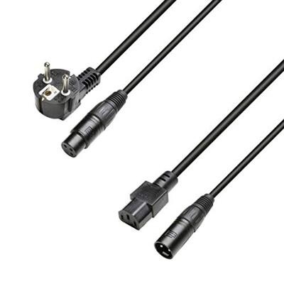 Adam Hall 8101 PSAX 1000 schuko & euro stroom & XLR audio combikabel 10m