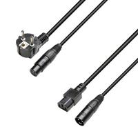 Adam Hall 8101 PSAX 1000 schuko & euro stroom & XLR audio combikabel 10m - thumbnail