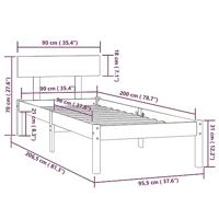 Bedframe massief grenenhout 90x200 cm - thumbnail