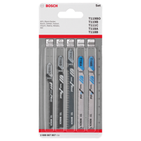 Bosch Accessories 2608667857 Decoupeerzaagbladenset Wood and Metal Basic, 5-delig, 1-noks schacht 5 stuk(s) - thumbnail
