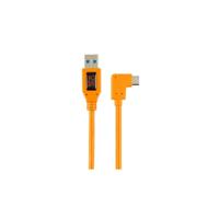 Tether Tools TET-CUCRT02-ORG USB-kabel USB-A stekker, USB-C stekker 0.50 m Oranje 90° haaks naar rechts - thumbnail