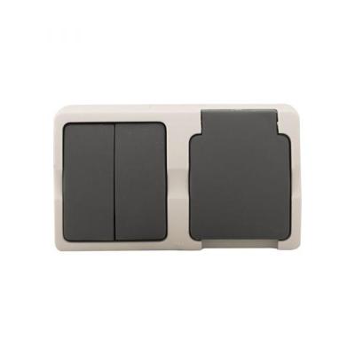 VB Opbouw Dubbele Schakelaar & Stopcontact combinatie Spatwaterdicht