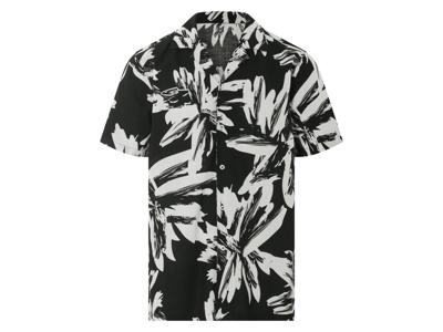 LIVERGY Heren overhemd (Zwart/wit, M)