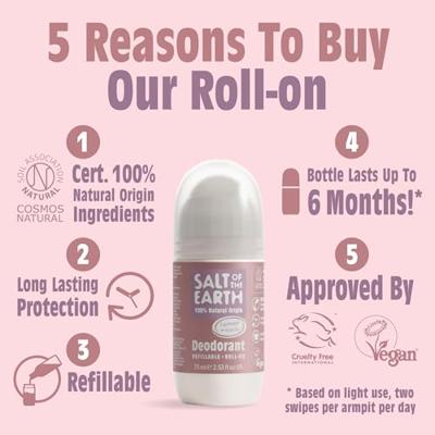 Salt Of The Earth Lavender + Vanilla Deodorant Refillable Roll-On Salt Of The Earth Lavender + Vanilla Deodorant Refillable Roll-On