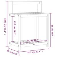 VidaXL Oppottafel met schappen 82,5x50x109,5 cm massief douglashout - thumbnail