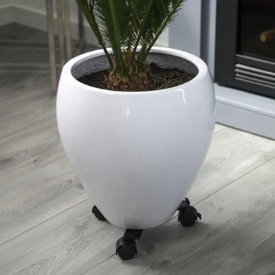 Verstelbare planttrolley metaal mat zwart H6 x 27/37 cm - Nature