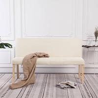 VidaXL Bankje 139,5 cm polyester crème - thumbnail