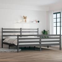 Bedframe massief grenenhout grijs 200x200 cm - thumbnail