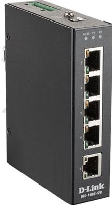 D-LINK DIS-100E-5W 5-Port Fast Ethernet Industriële Switch Zwart
