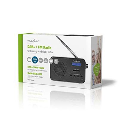 Nedis portable DAB+ radio met klok en wekker 3,6W / zwart