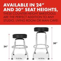 Fender Custom Shop Logo Barstool 24" Black/Chrome gitaarkruk (61 cm) - thumbnail