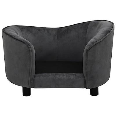 Hondenbank 69x49x40 cm pluche donkergrijs