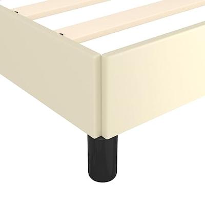 Bedframe met hoofdbord kunstleer crèmekleurig 90x200 cm