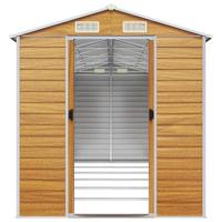 Tuinschuur 191x555x198 cm gegalvaniseerd staal lichtbruin - thumbnail