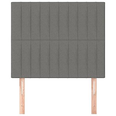 Hoofdborden 2 st 100x5x78/88 cm stof donkergrijs