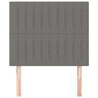 Hoofdborden 2 st 100x5x78/88 cm stof donkergrijs - thumbnail