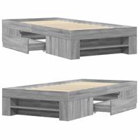 Bedframe bewerkt hout grijs sonoma eikenkleurig 75x190 cm - thumbnail
