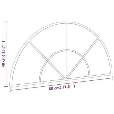 VidaXL Wandspiegel boog 80x40 cm ijzer zwart VidaXL Wandspiegel boog 80x40 cm ijzer zwart