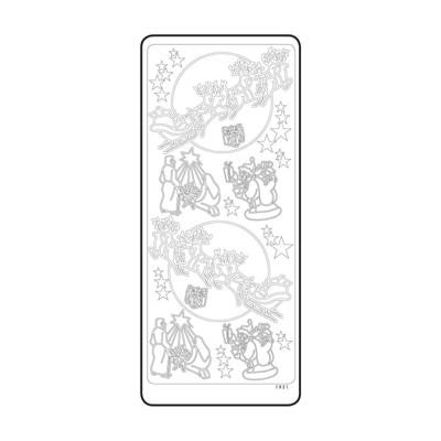 Vaessen Creative • sticker 10x23cm 10pcs goud kersttafereel