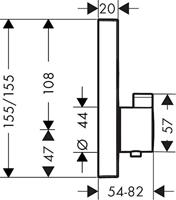Thermostaat Afbouwdeel ShowerSelect HansGrohe Voor 2 Functies Geborsteld Zwart Chroom - thumbnail