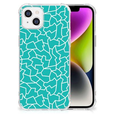 iPhone 14 Back Cover Cracks Blue iPhone 14 Back Cover Cracks Blue