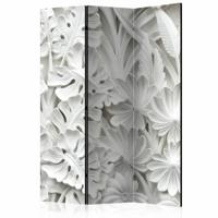 Vouwscherm / Kamerscherm - Bloemen in het wit 135x172cm , gemonteerd geleverd dubbelzijdig geprint - thumbnail