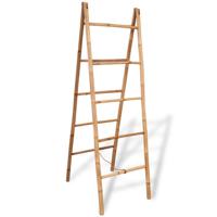 Dubbele handdoekenladder met 5 tredes 50x160 cm bamboe - thumbnail