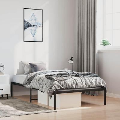 Bedframe metaal zwart 100x200 cm