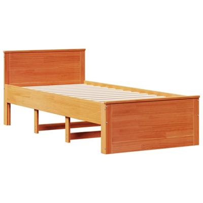 Bedframe zonder matras met hoofdbord grenenhout bruin 180x200cm