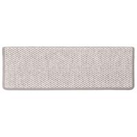 VidaXL Trapmatten zelfklevend 15 st sisal-look 65x21x4 cm platinakleur - thumbnail