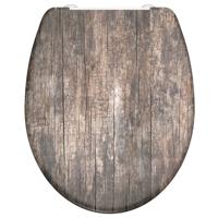 Duroplast WC-bril OLD WOOD met soft-close en quick-release - thumbnail
