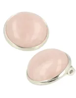 Edelsteen Oorclips Rozenkwarts - thumbnail