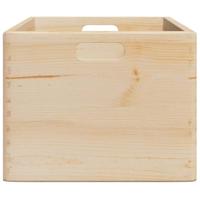 Houten kist met handvatten 40x30x23 cm massief grenenhout - thumbnail