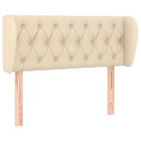 Hoofdbord met randen 163x23x78/88 cm stof crèmekleurig - thumbnail